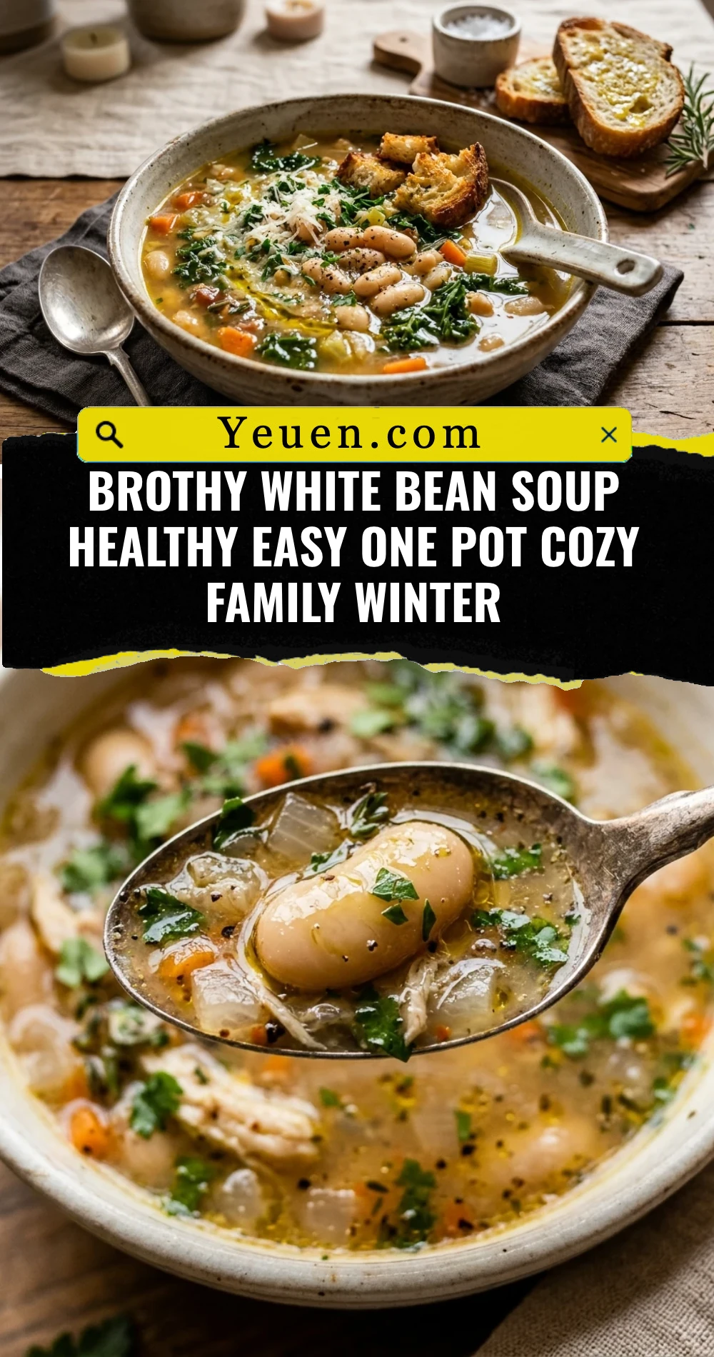 Brothy White Bean Soup Healthy Easy One Pot Cozy Family Winter