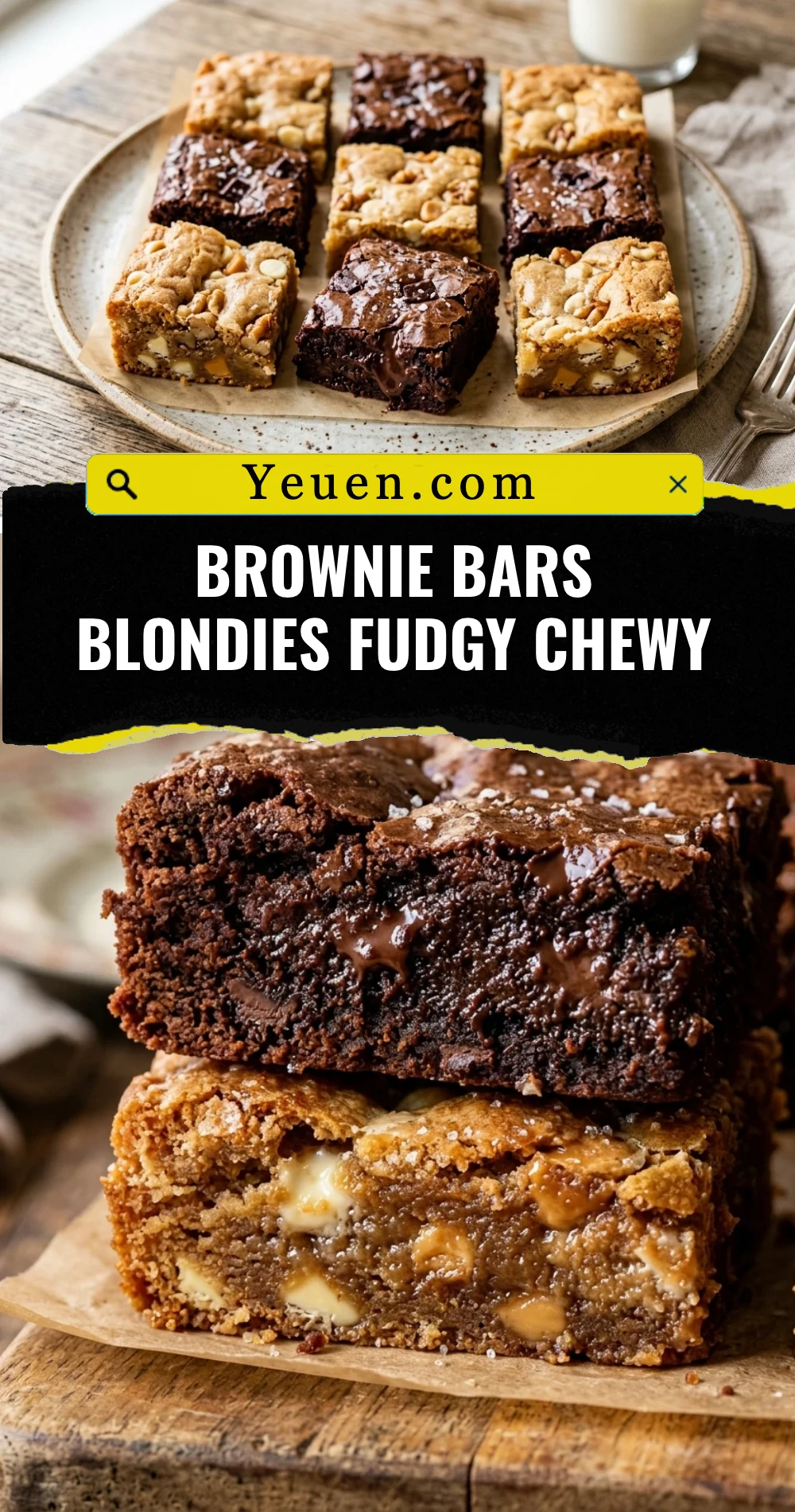Brownie Bars Blondies Fudgy Chewy