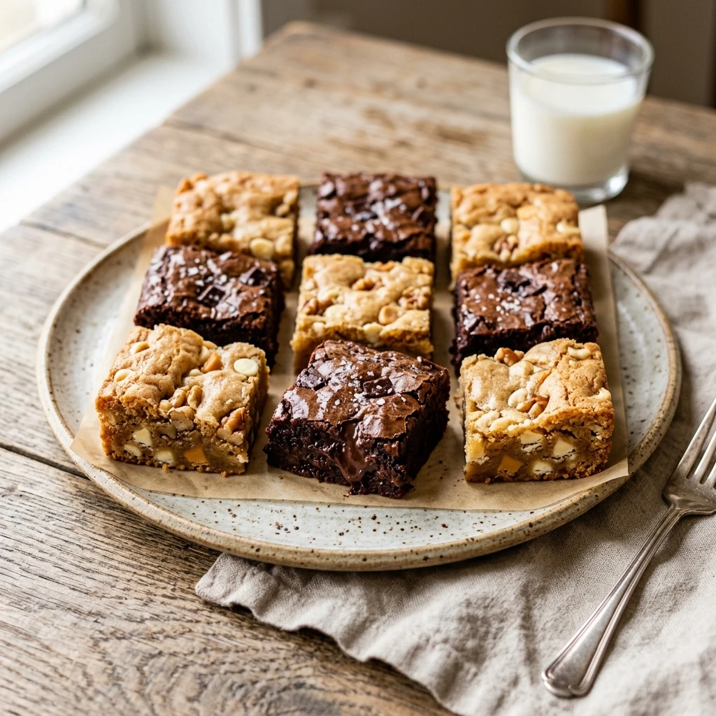 Brownie Bars Blondies Fudgy Chewy