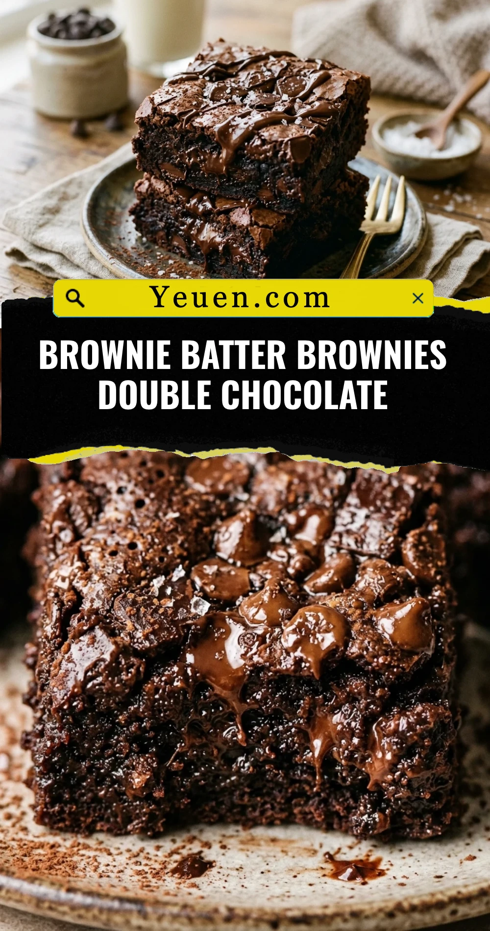 Brownie Batter Brownies Double Chocolate