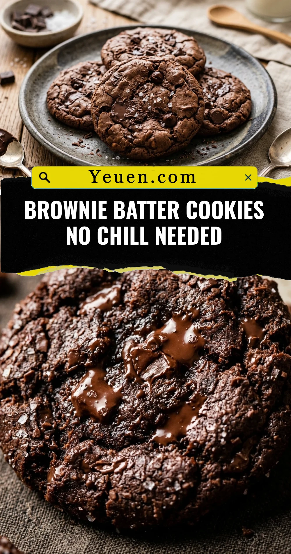Brownie Batter Cookies No Chill Needed