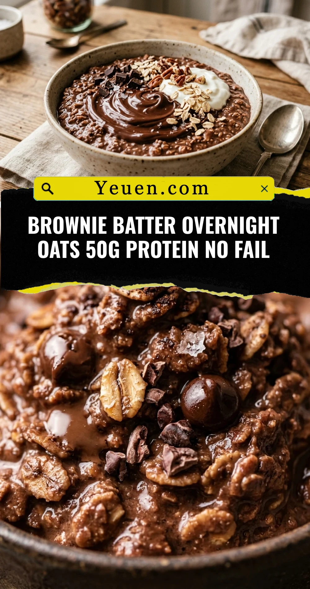 Brownie Batter Overnight Oats 50g Protein No Fail