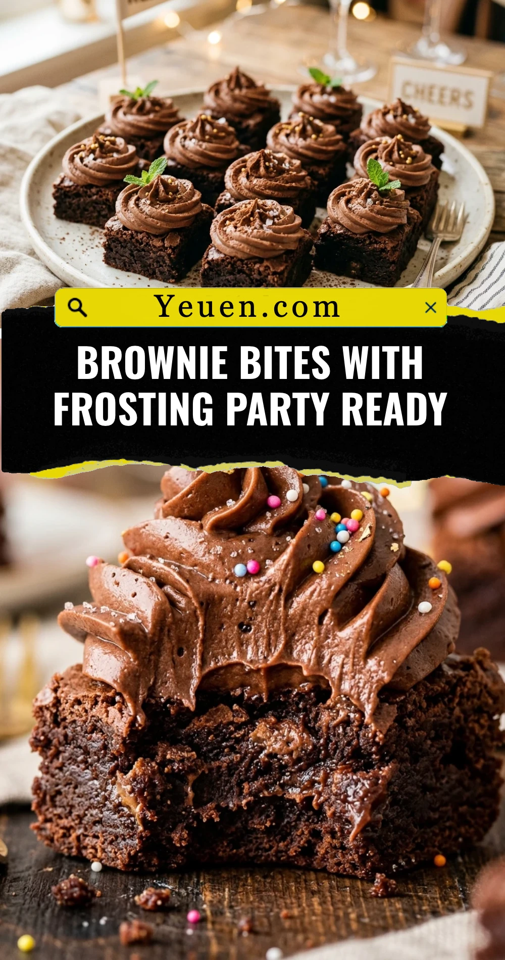 Brownie Bites With Frosting Party Ready