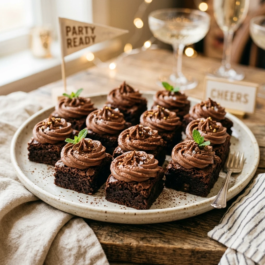 Brownie Bites With Frosting Party Ready