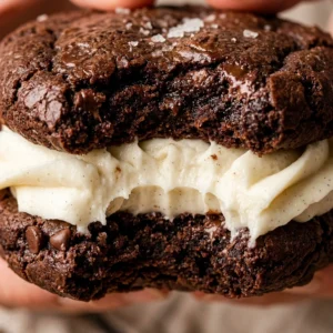Brownie Cookie Sandwich With Frosting