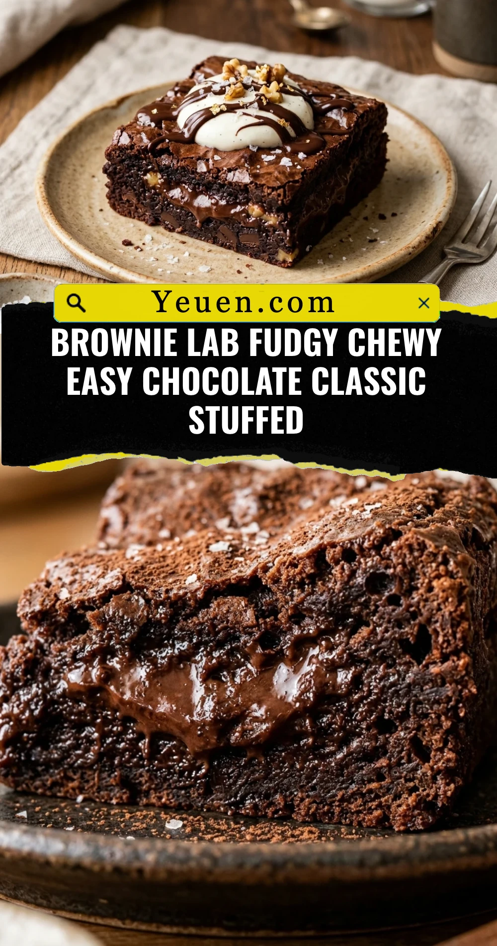 Brownie Lab Fudgy Chewy Easy Chocolate Classic Stuffed
