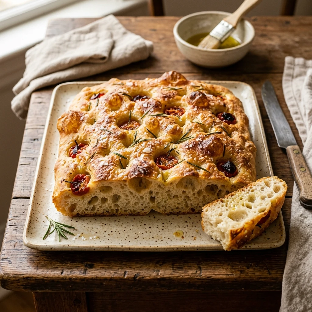 Bubbly Jiggly Sourdough Focaccia No Knead For Beginners No Fail