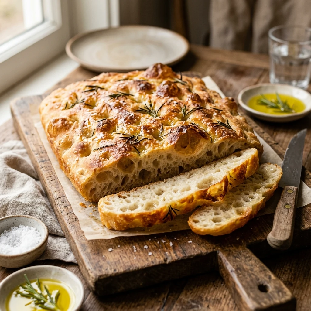 Bubbly Sourdough Focaccia Sandwich Bread No Knead Jiggly