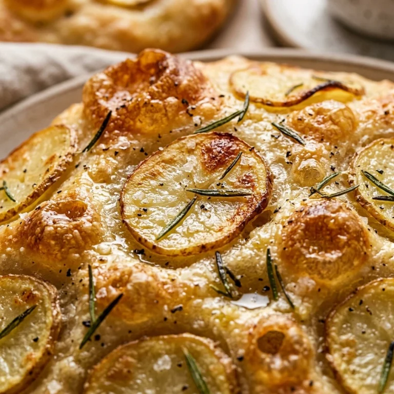 Bubbly Sourdough Focaccia With Potato Slices And Rosemary