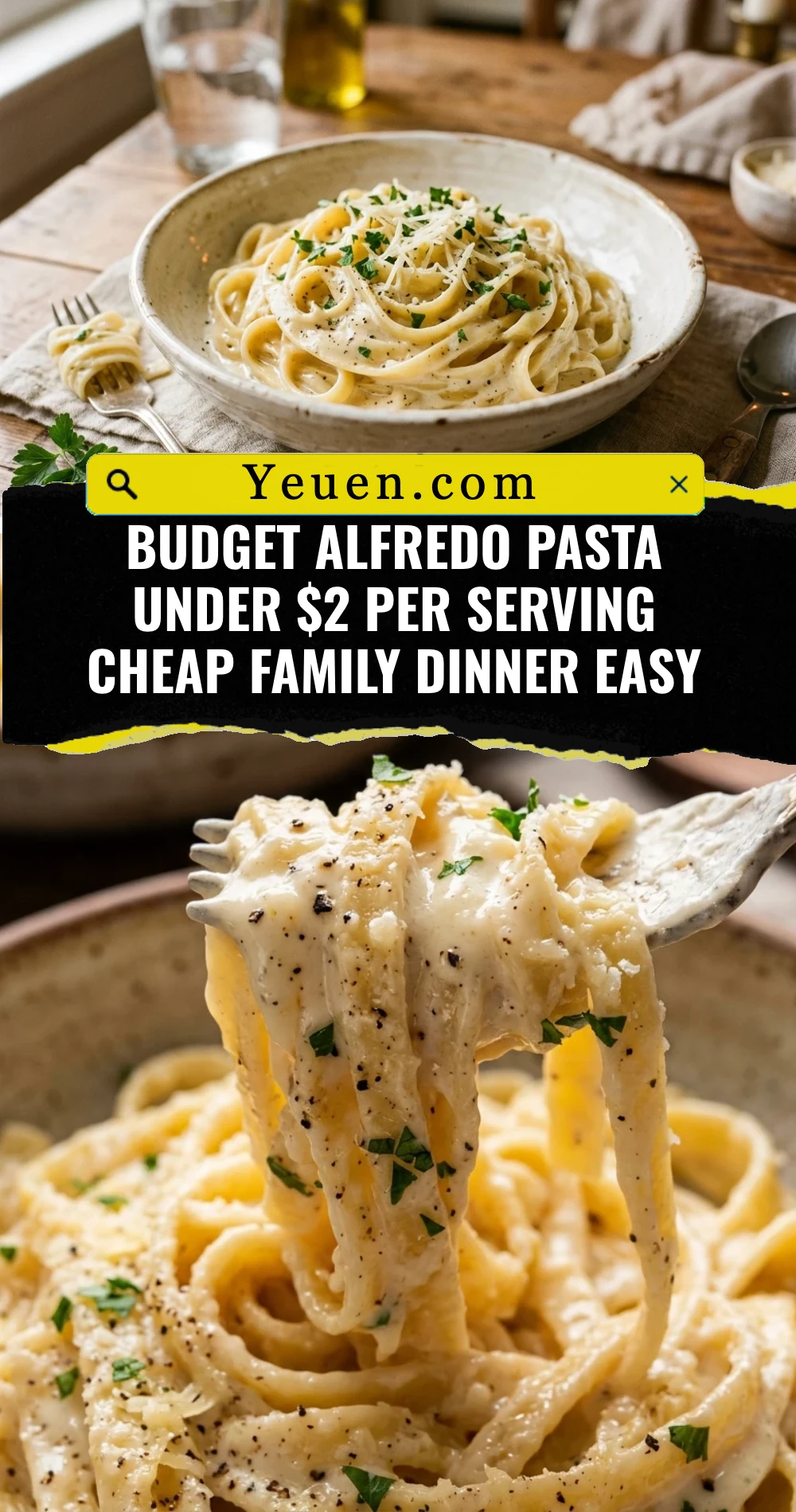 Budget Alfredo Pasta Under $2 Per Serving Cheap Family Dinner Easy