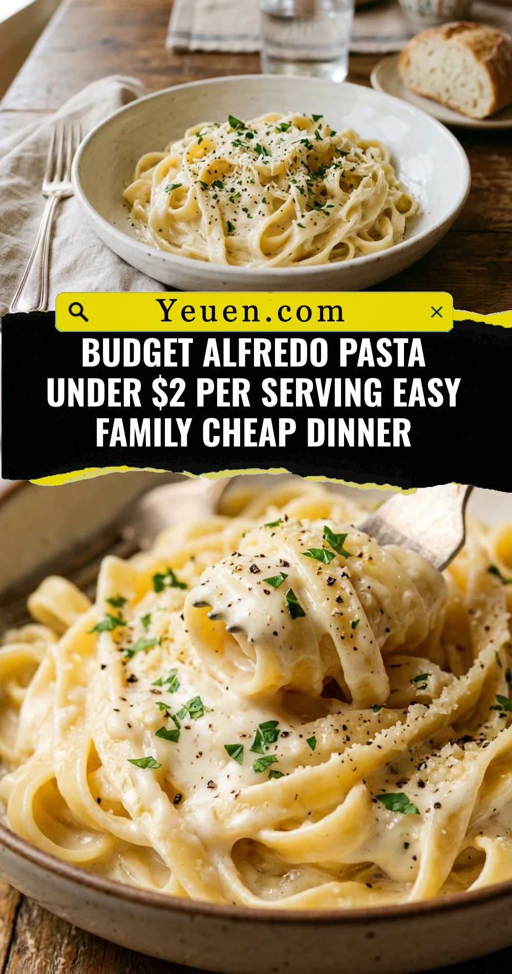 Budget Alfredo Pasta Under $2 Per Serving Easy Family Cheap Dinner