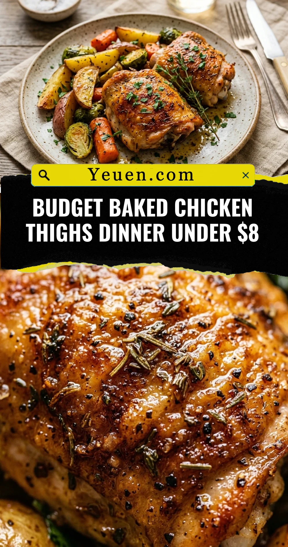 Budget Baked Chicken Thighs Dinner Under $8