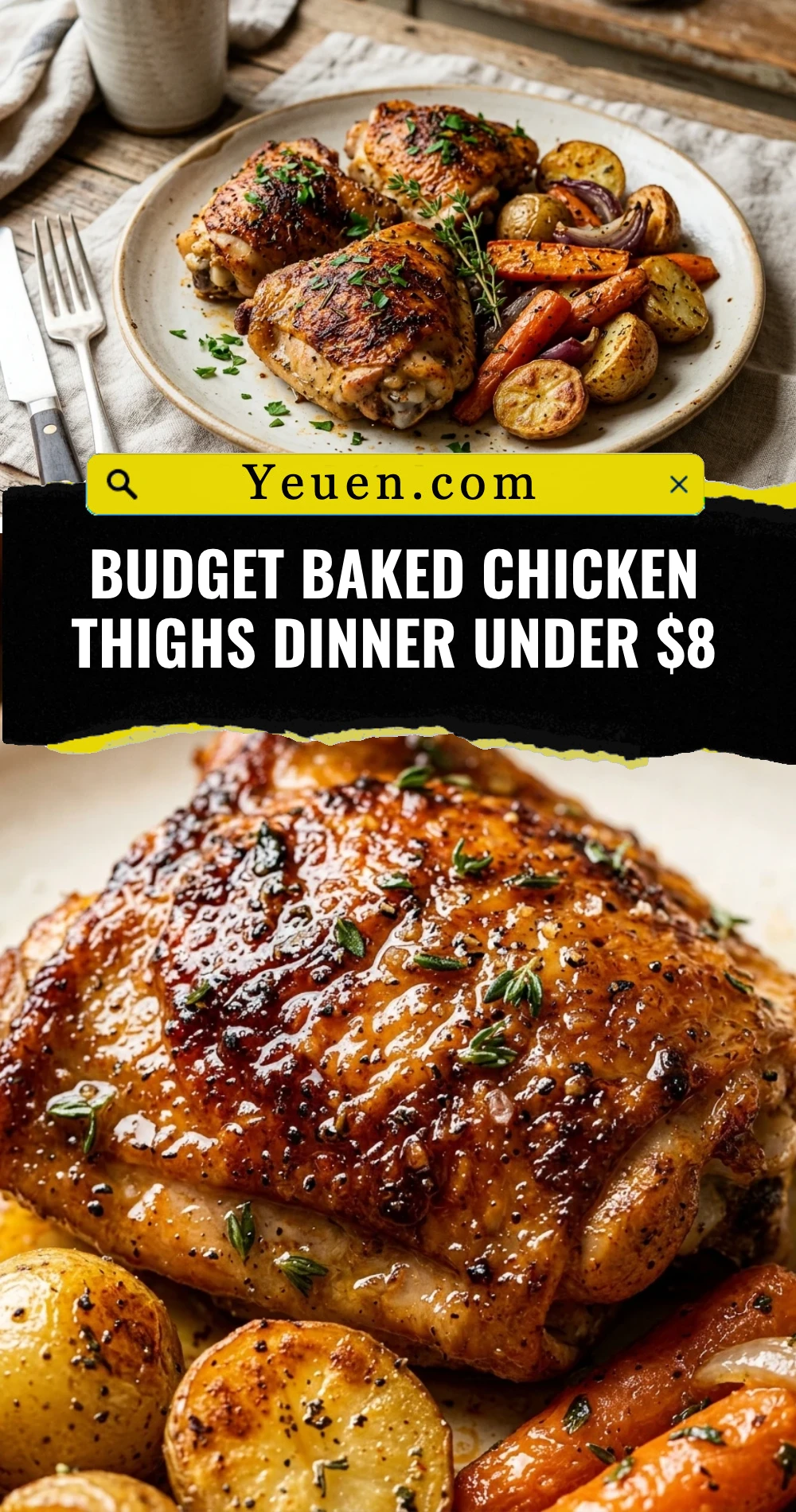 Budget Baked Chicken Thighs Dinner Under $8