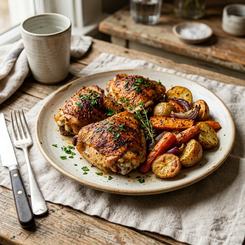 Budget Baked Chicken Thighs Dinner Under $8