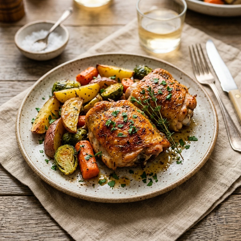 Budget Baked Chicken Thighs Dinner Under $8
