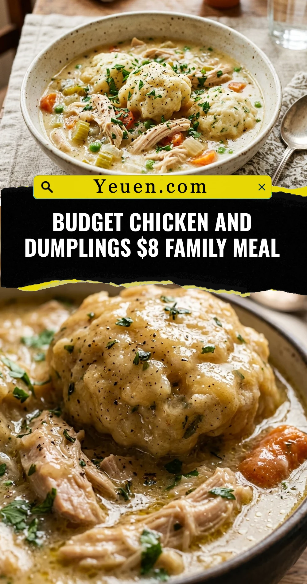 Budget Chicken And Dumplings $8 Family Meal
