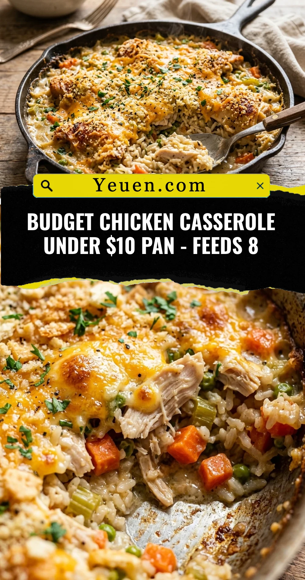 Budget Chicken Casserole Under $10 Pan - Feeds 8