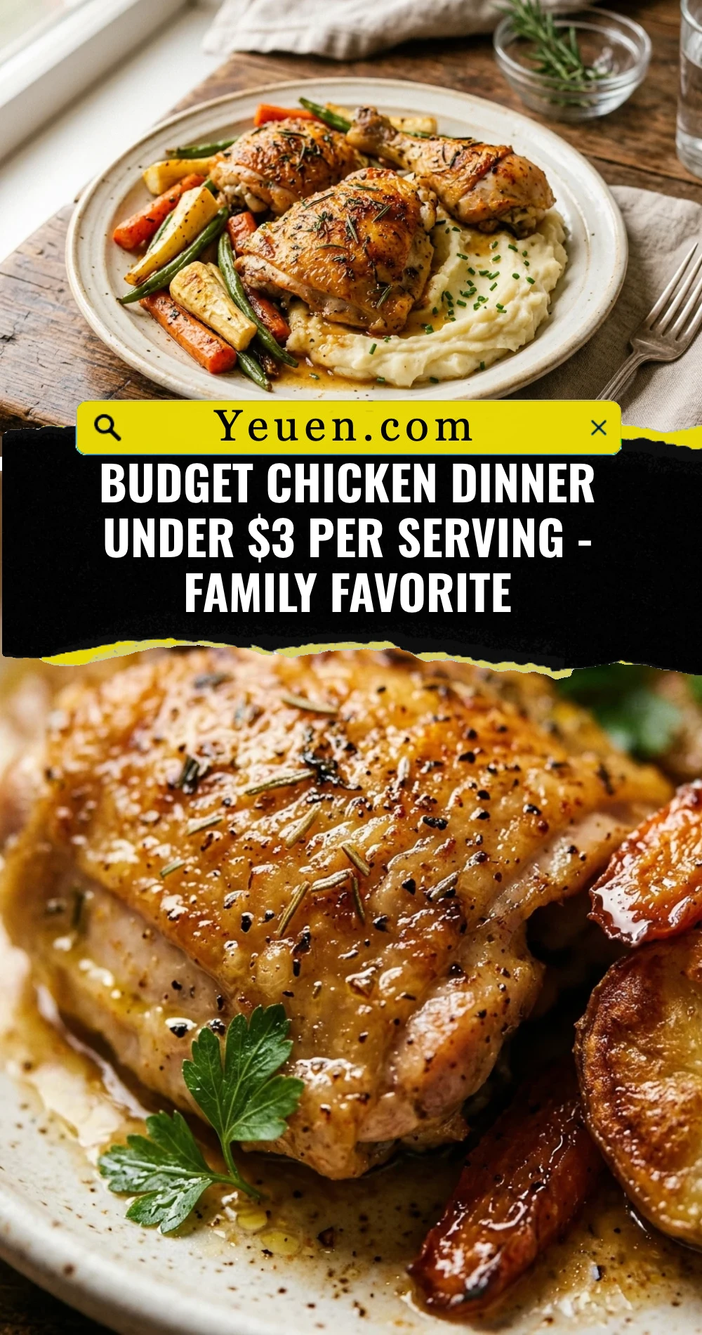 Budget Chicken Dinner Under $3 Per Serving - Family Favorite