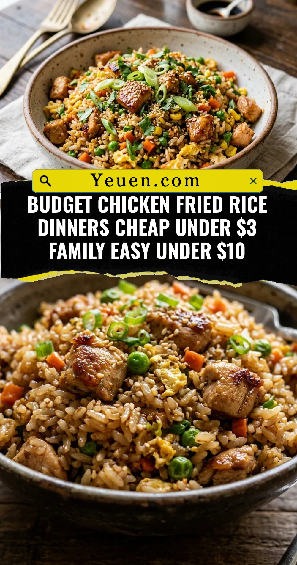 Budget Chicken Fried Rice Dinners Cheap Under $3 Family Easy Under $10