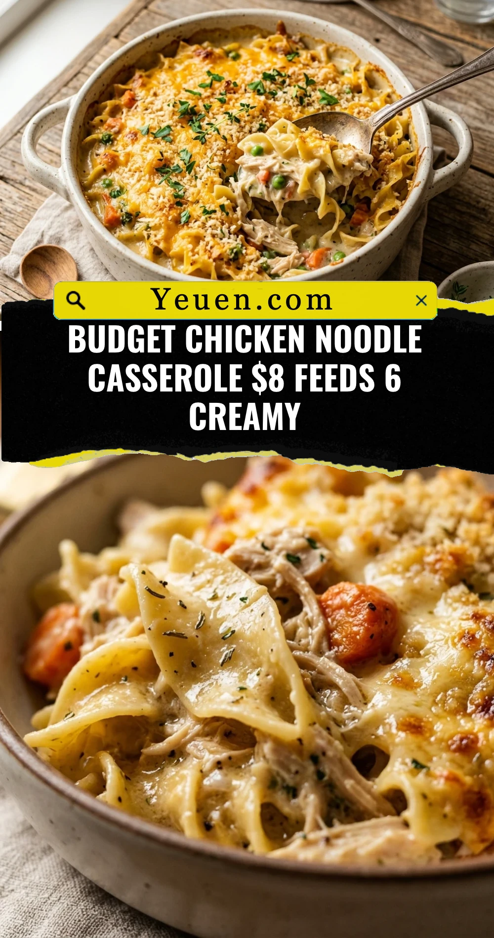 Budget Chicken Noodle Casserole $8 Feeds 6 Creamy