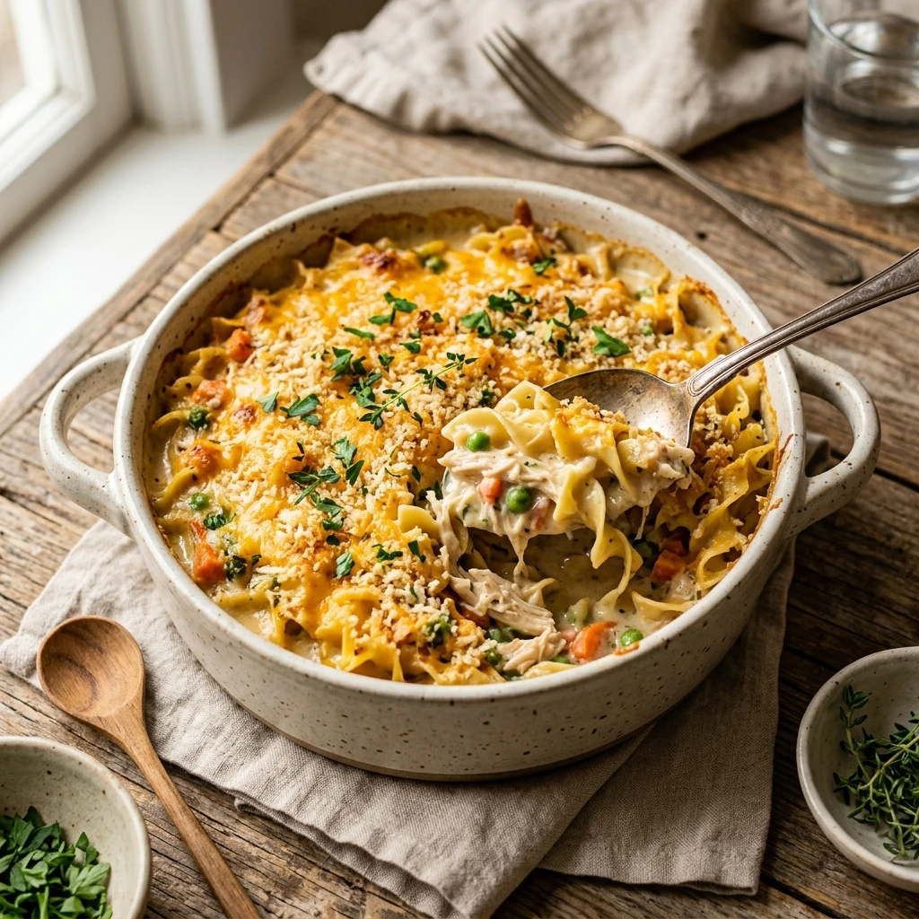 Budget Chicken Noodle Casserole $8 Feeds 6 Creamy