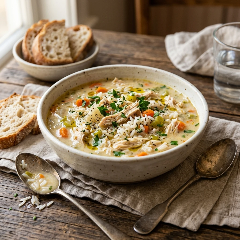 Budget Creamy Chicken And Rice Soup $8 Big Batch