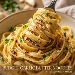 Budget Garlic Butter Noodles $1 Per Serving 15 Minute