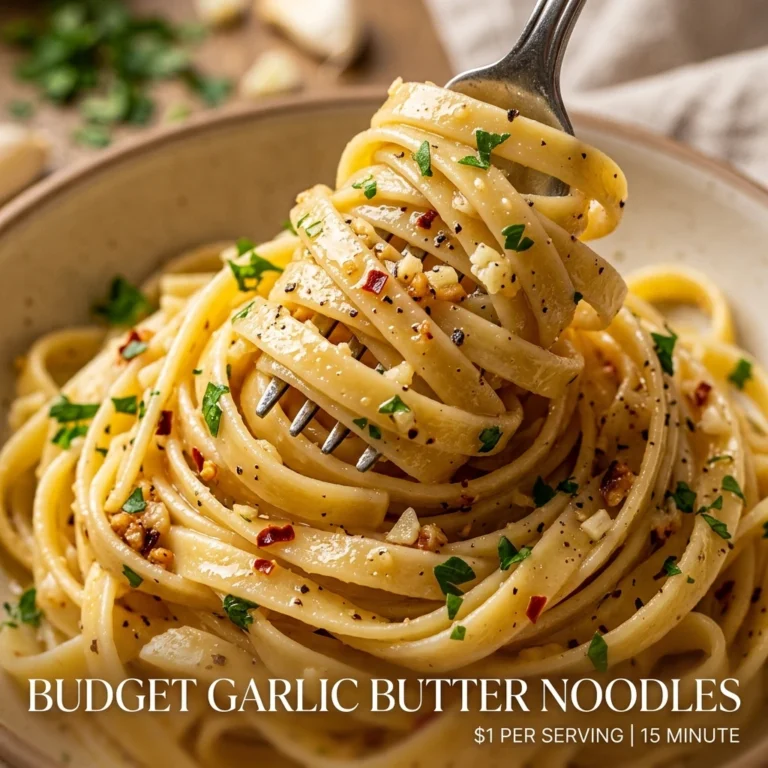 Budget Garlic Butter Noodles $1 Per Serving 15 Minute