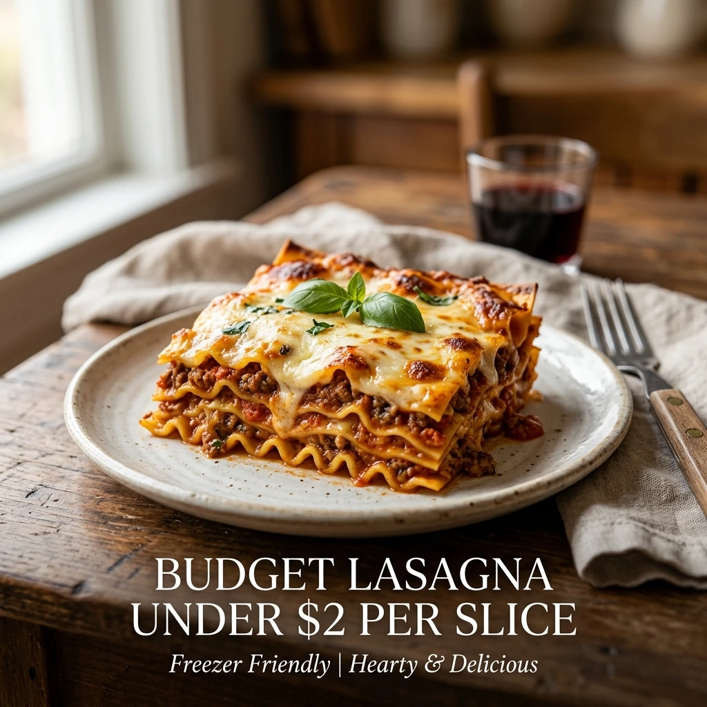 Budget Lasagna Under $2 Per Slice - Freezer Friendly