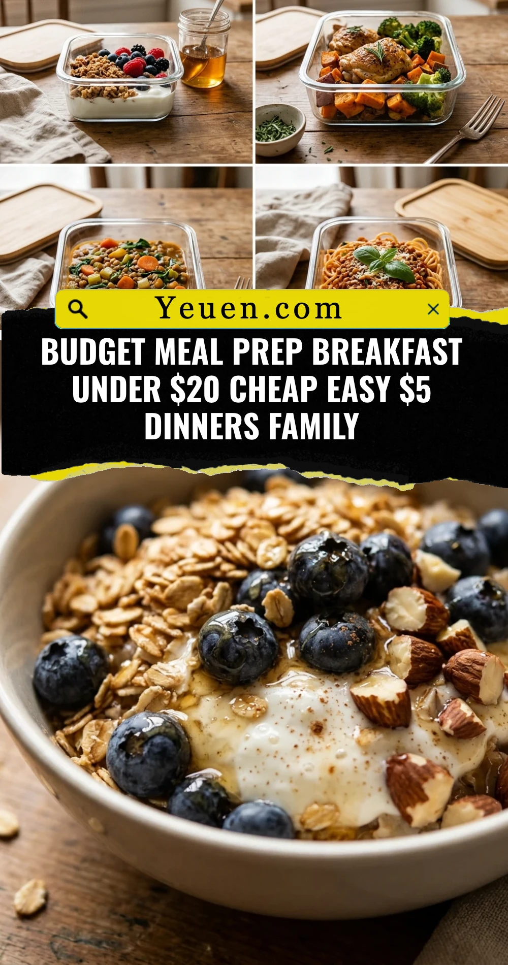 Budget Meal Prep Breakfast Under $20 Cheap Easy $5 Dinners Family