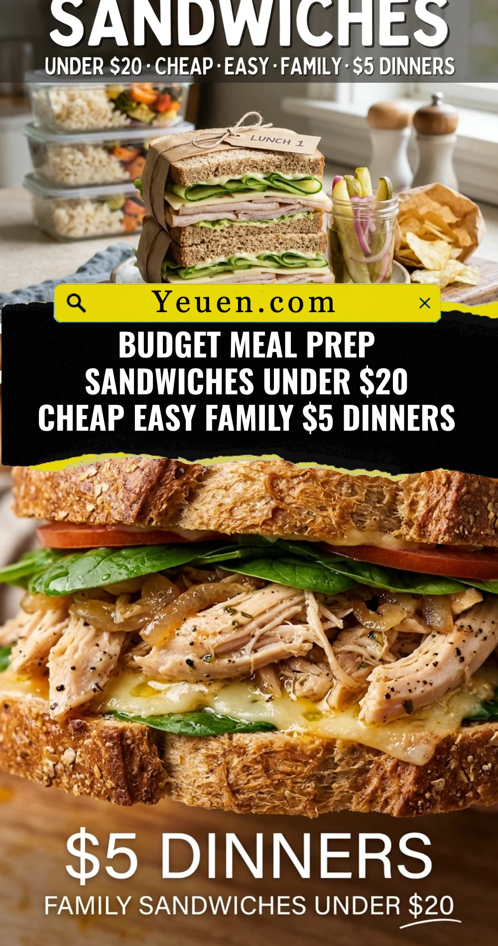 Budget Meal Prep Sandwiches Under $20 Cheap Easy Family $5 Dinners