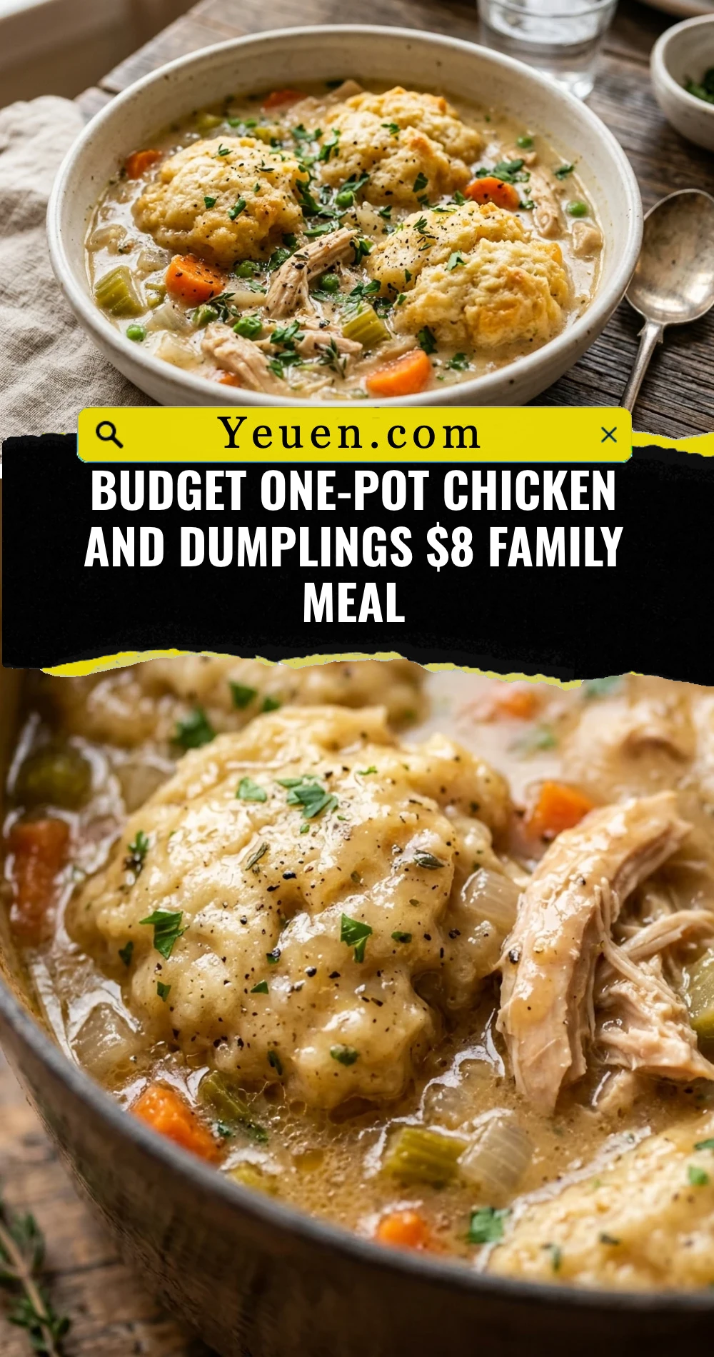 Budget One-Pot Chicken And Dumplings $8 Family Meal