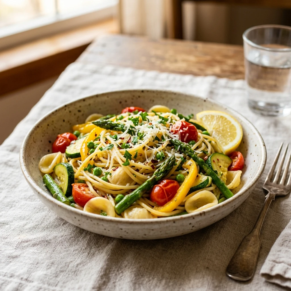 Budget Pasta Primavera $1.50 Per Serving Healthy