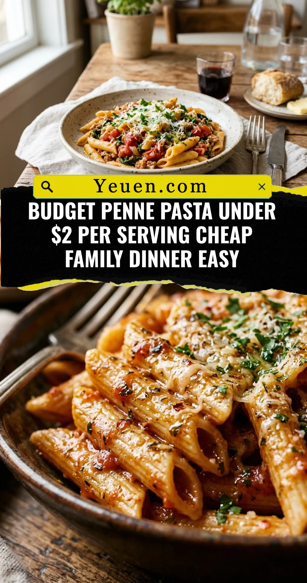 Budget Penne Pasta Under $2 Per Serving Cheap Family Dinner Easy