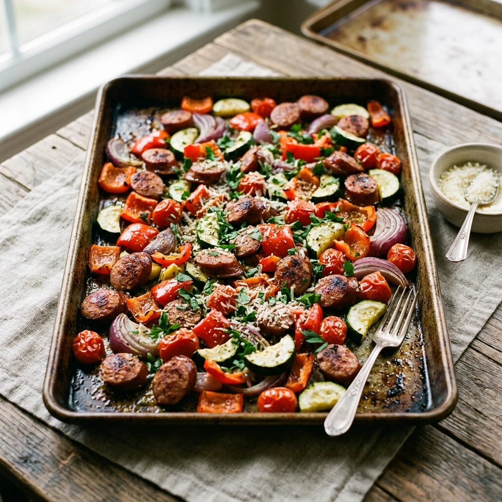 Budget Sheet Pan Sausage And Veggies Under $10