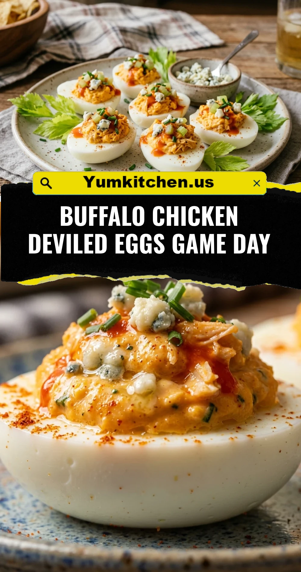 Buffalo Chicken Deviled Eggs Game Day