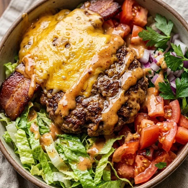Burger Bowl Salad Loaded Cheeseburger Dripping Sauce That Satisfies