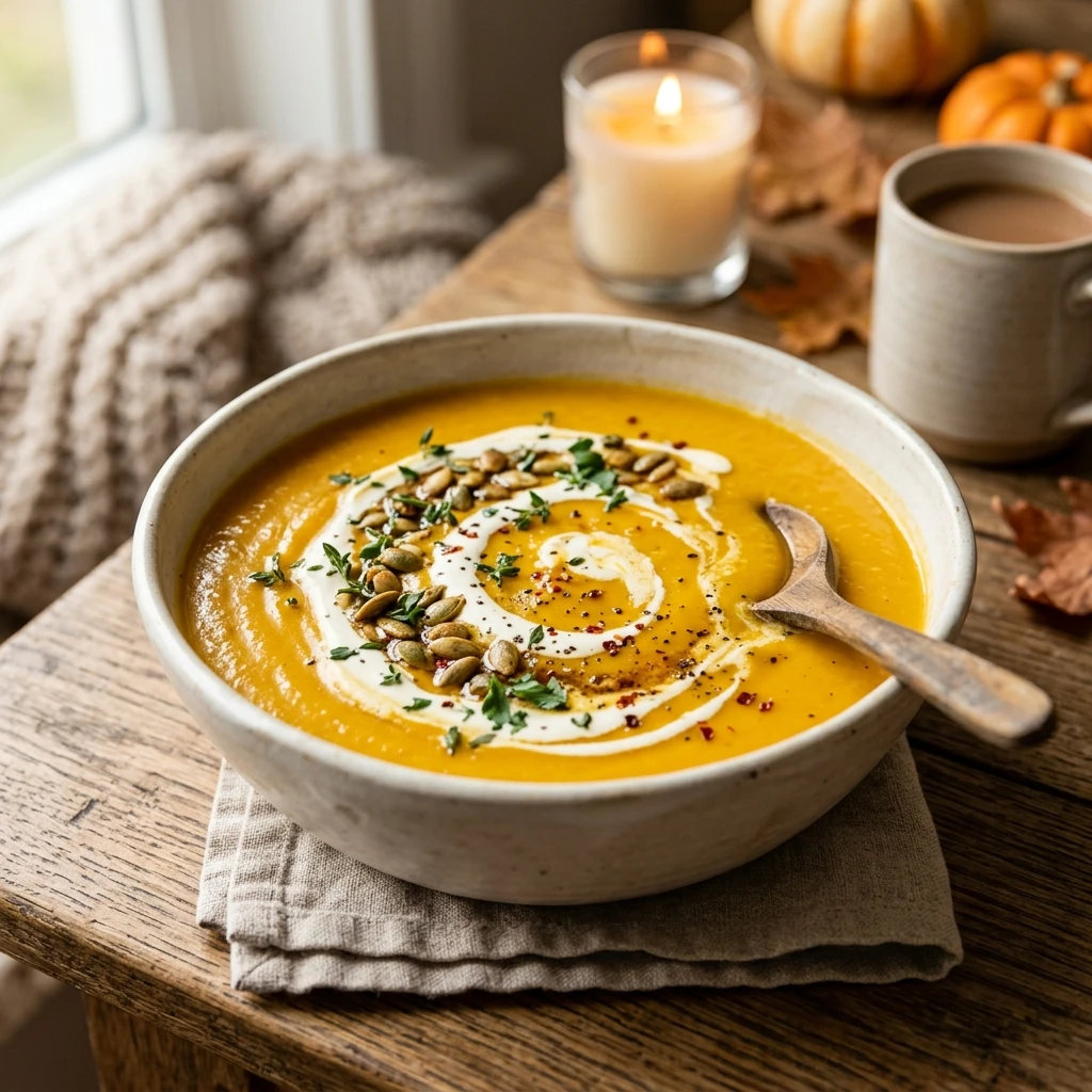 Butternut Squash Soup Cozy Fall