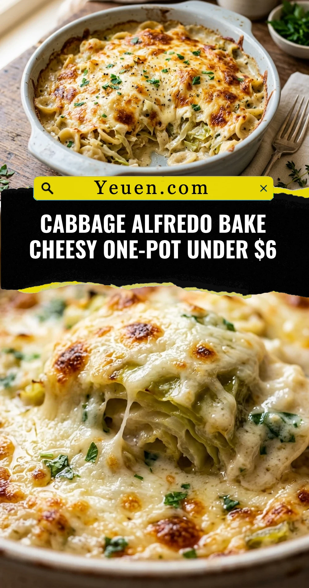 Cabbage Alfredo Bake Cheesy One-Pot Under $6