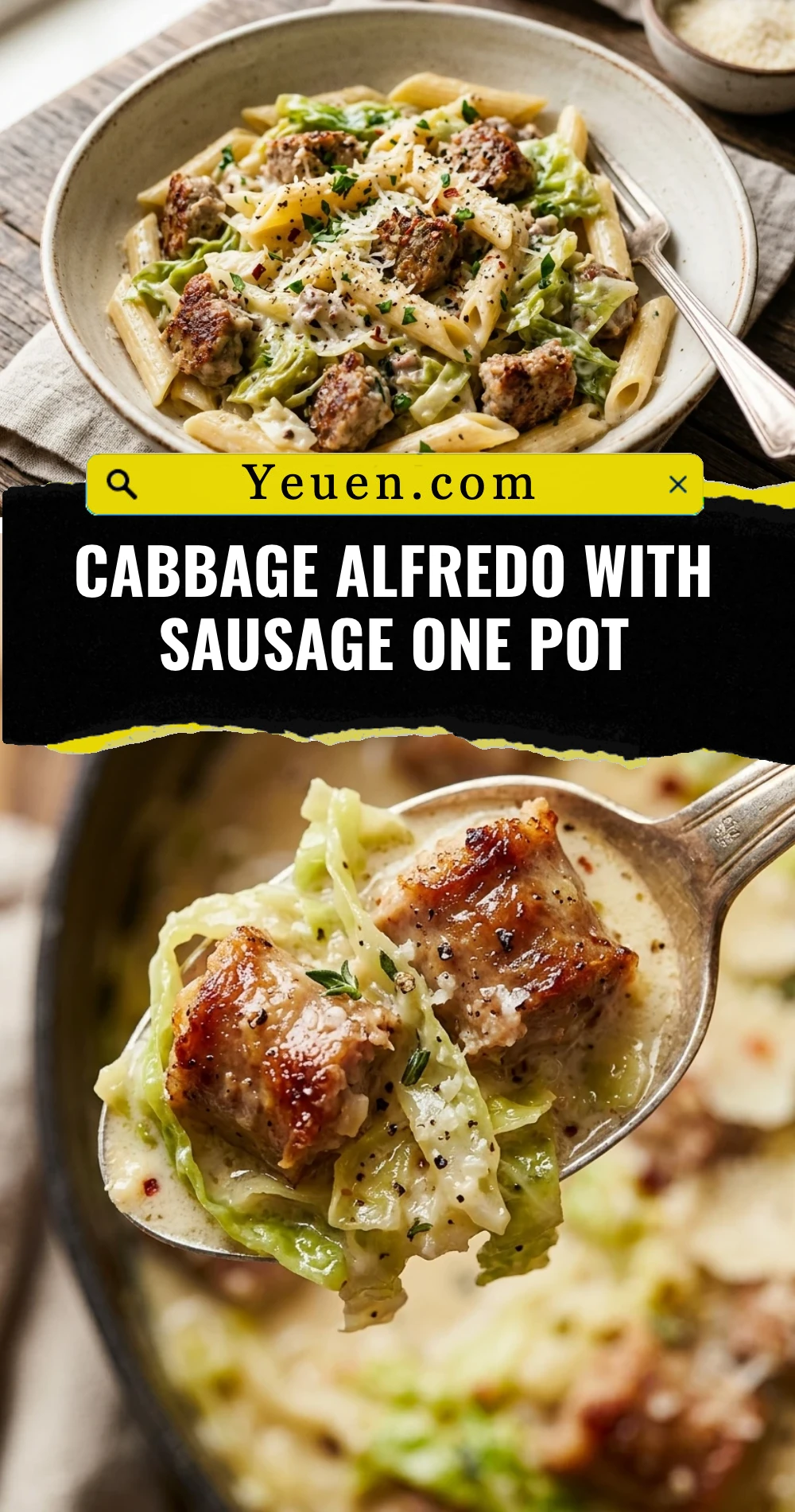 Cabbage Alfredo With Sausage One Pot