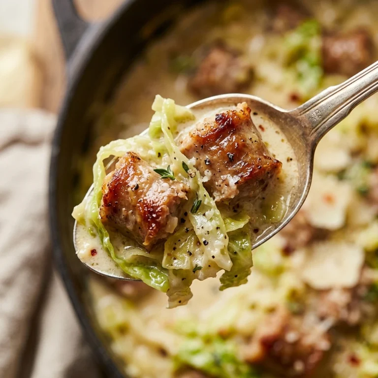 Cabbage Alfredo With Sausage One Pot