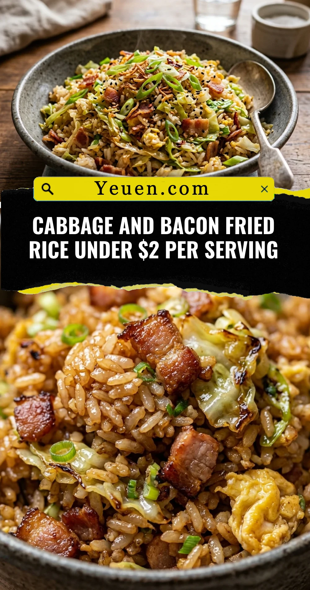 Cabbage And Bacon Fried Rice Under $2 Per Serving