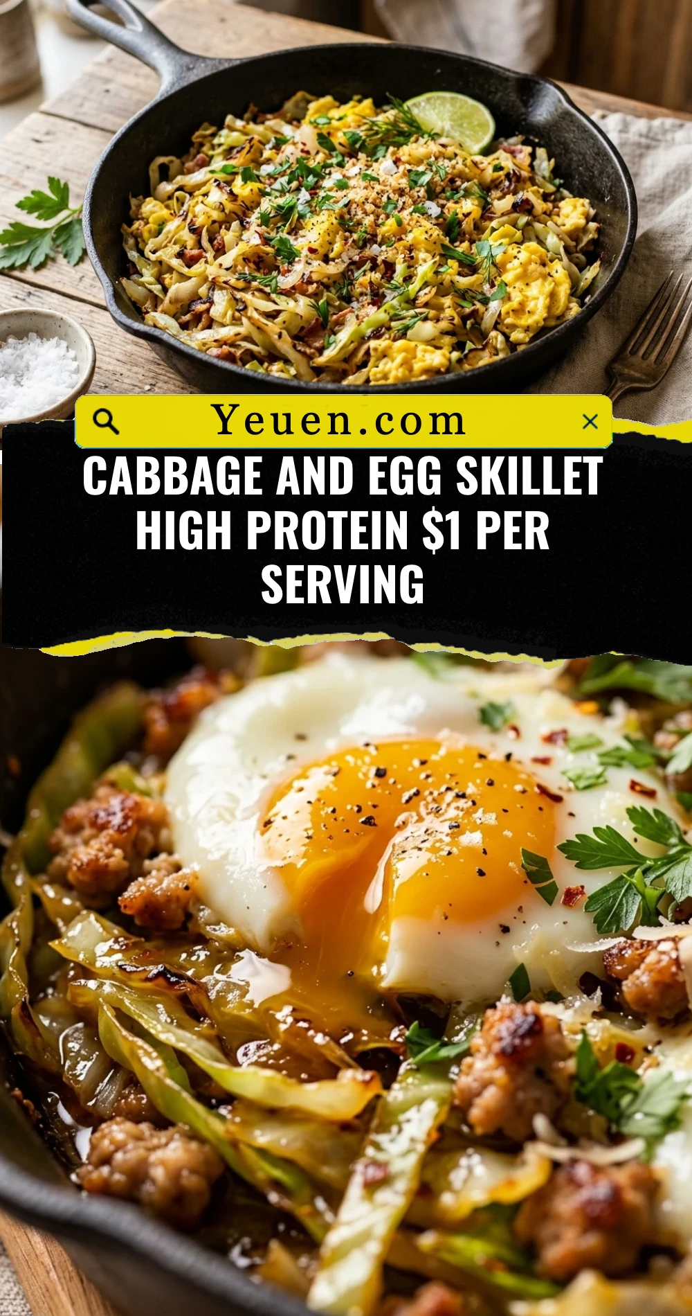 Cabbage And Egg Skillet High Protein $1 Per Serving