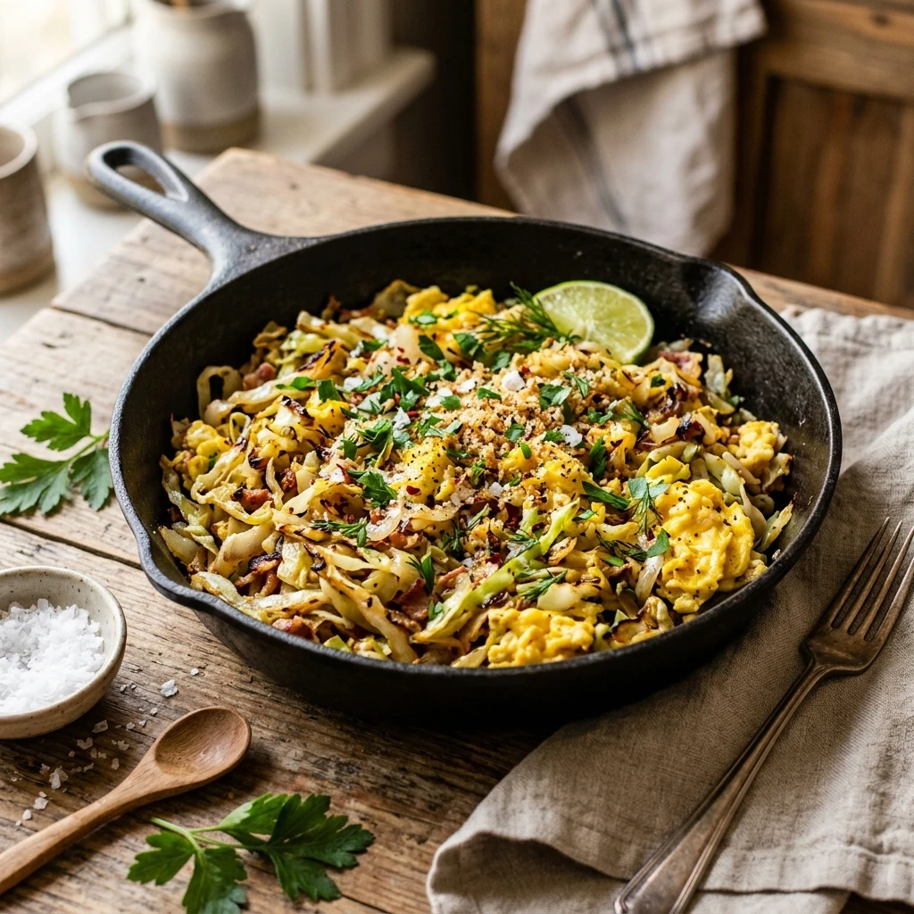 Cabbage And Egg Skillet High Protein $1 Per Serving