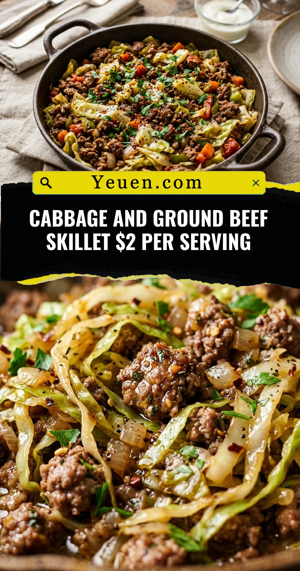 Cabbage And Ground Beef Skillet $2 Per Serving