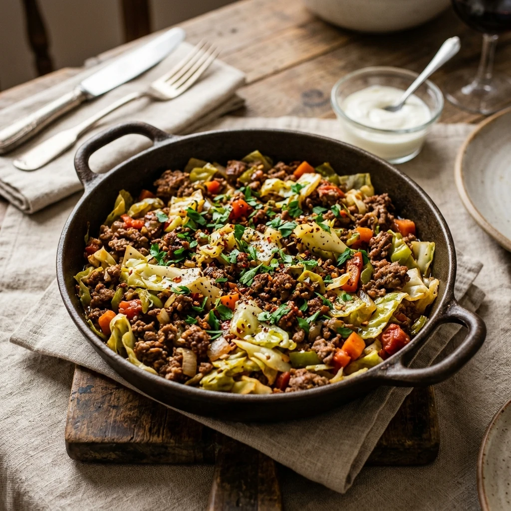 Cabbage And Ground Beef Skillet $2 Per Serving