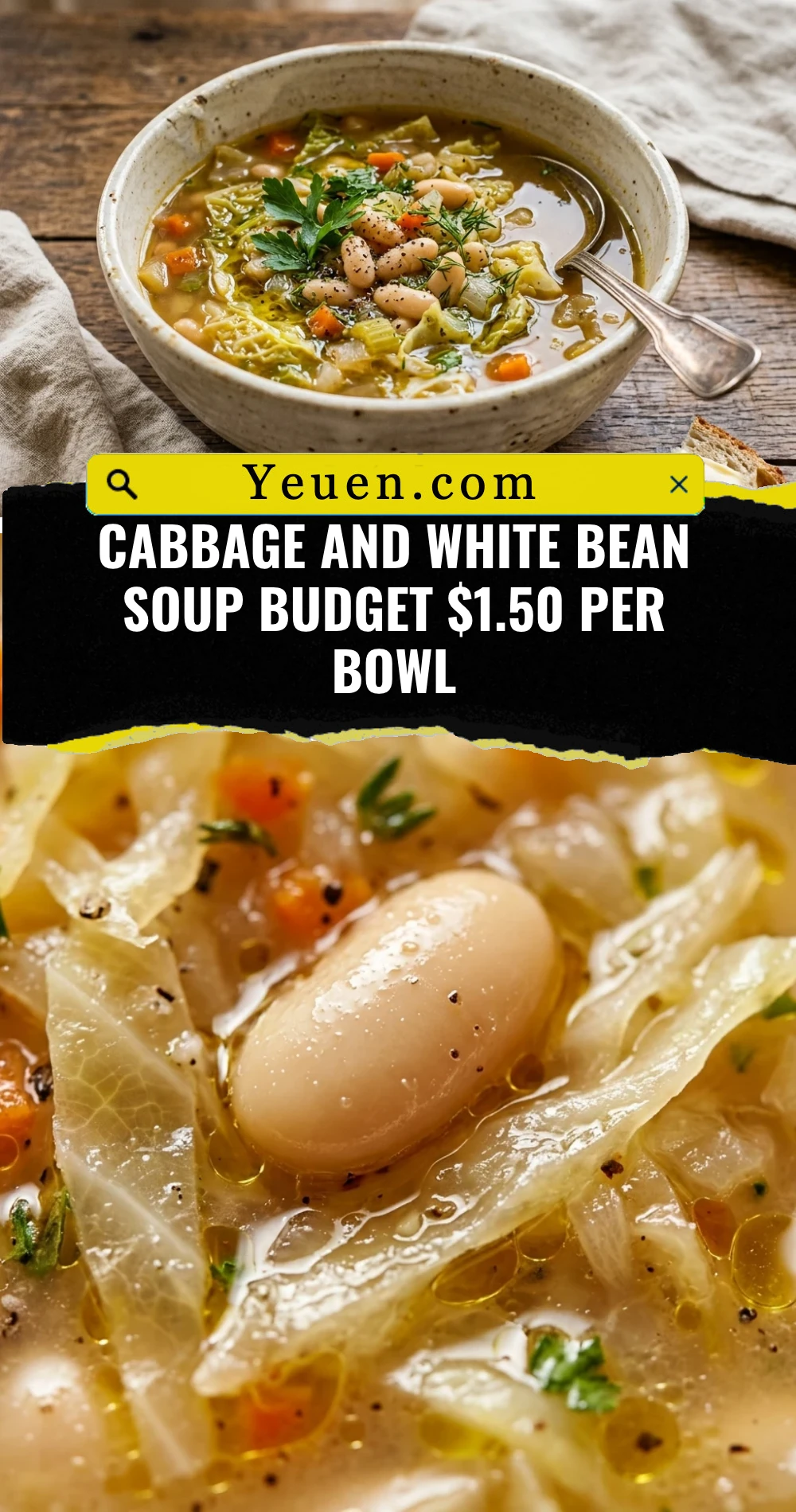 Cabbage And White Bean Soup Budget $1.50 Per Bowl