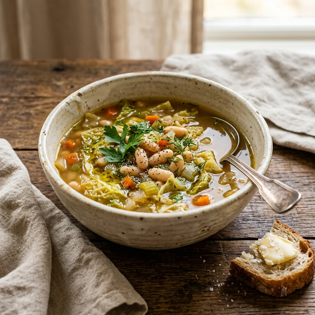 Cabbage And White Bean Soup Budget $1.50 Per Bowl