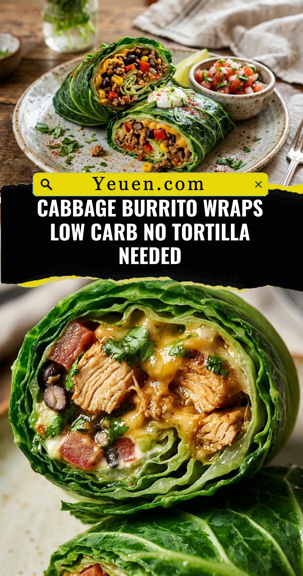Cabbage Burrito Wraps Low Carb No Tortilla Needed