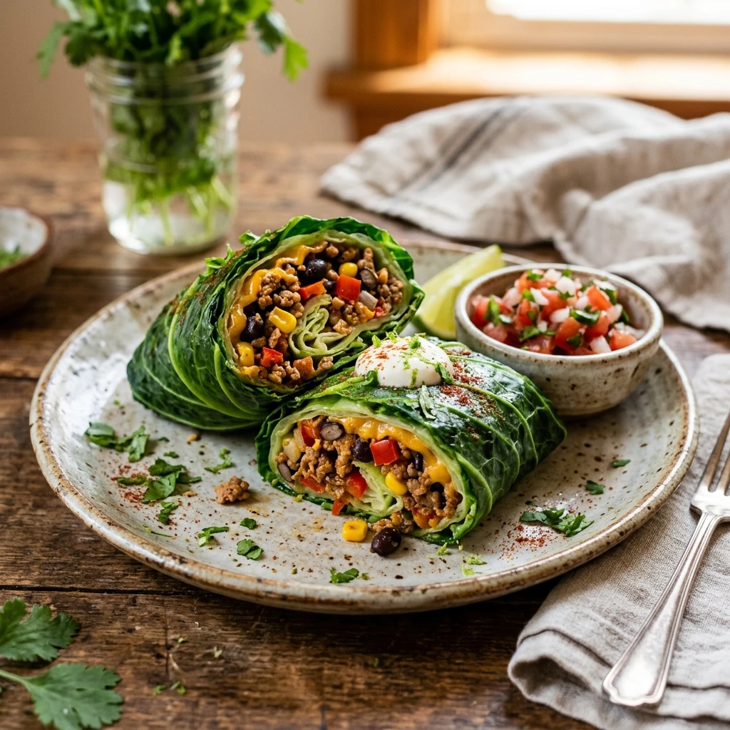 Cabbage Burrito Wraps Low Carb No Tortilla Needed